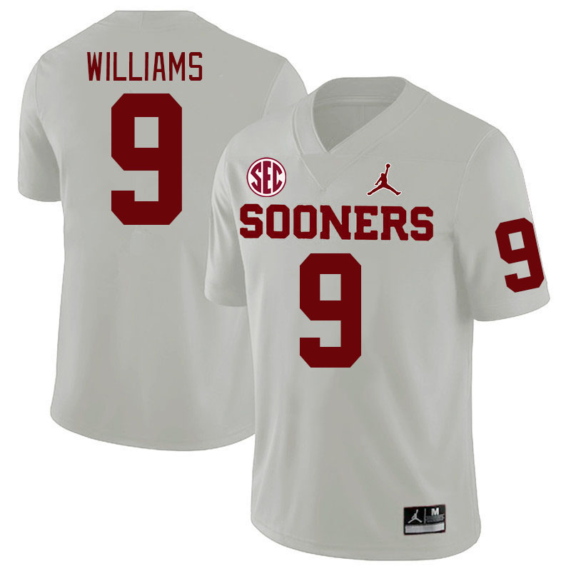 Men #9 Gentry Williams Oklahoma Sooners 2024 SEC Conference College Football Jerseys-White